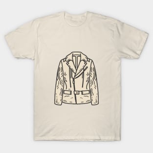 Line art of a Jacket T-Shirt